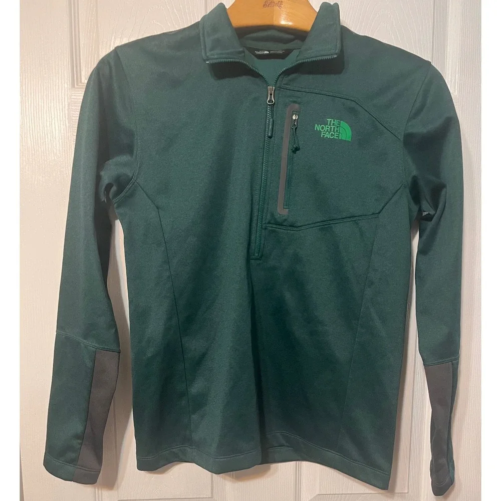 The North Face Mens Forest Green Quarter Zip Pullover Jacket Small